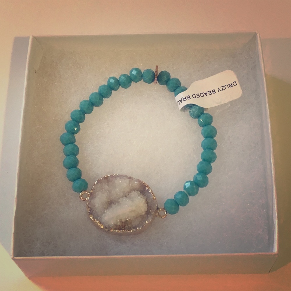 Marlyn Shiff Druzy Beaded Bracelet
